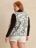 Plus Size Tied Sherpa Vest Coat with Pockets 