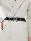 Double Buckle PU Leather Belt 