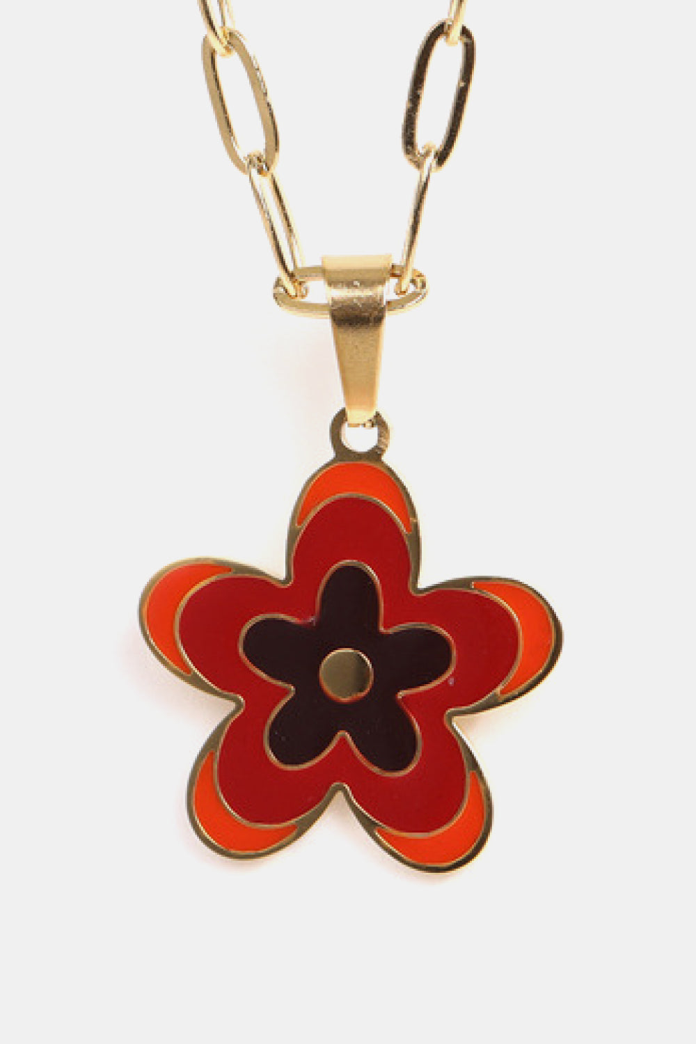 Flower Pendant Stainless Steel Necklace 
