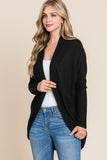 BOMBOM Open Front Waffle Knit Cocoon Cardigan 