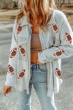 Gray Sequined Rugby Flap Pockets Buttoned Shacket Outerwear/Jackets