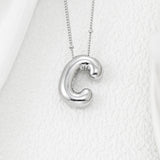 Copper Bubble Letter Pendant Necklace 