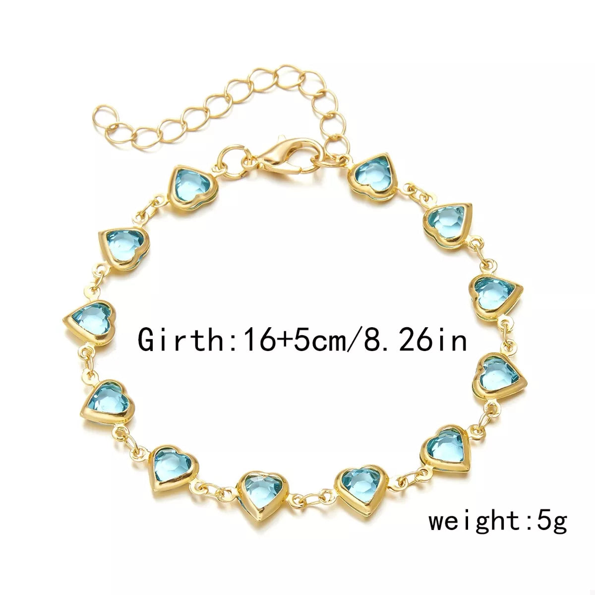 18K Gold-Plated Heart Bracelet 