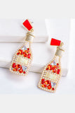 Wine Shape Zinc Alloy Acrylic Dangle Earrings 