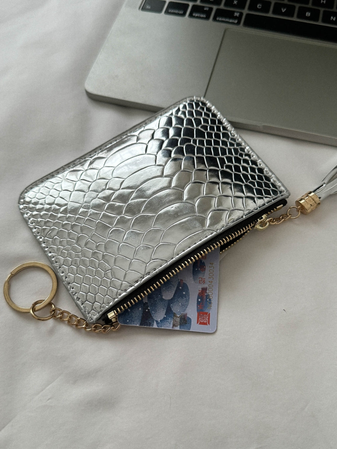 PU Leather Tassel Trim Card Case 