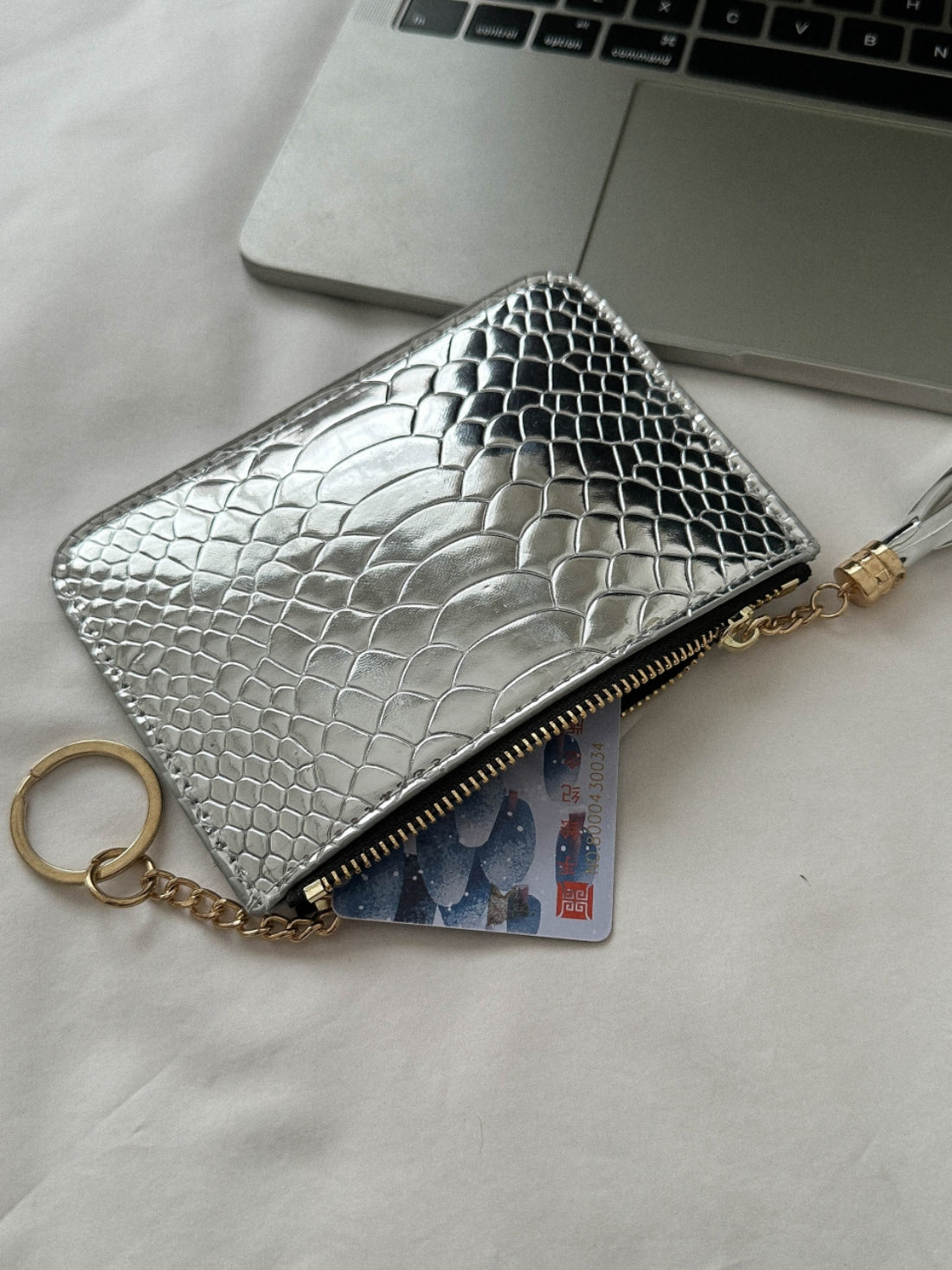 PU Leather Tassel Trim Card Case 
