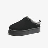 Faux Fur Center-Seam Slippers 