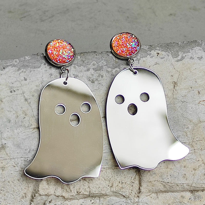 Ghost Shape Acrylic Dangle Earrings 