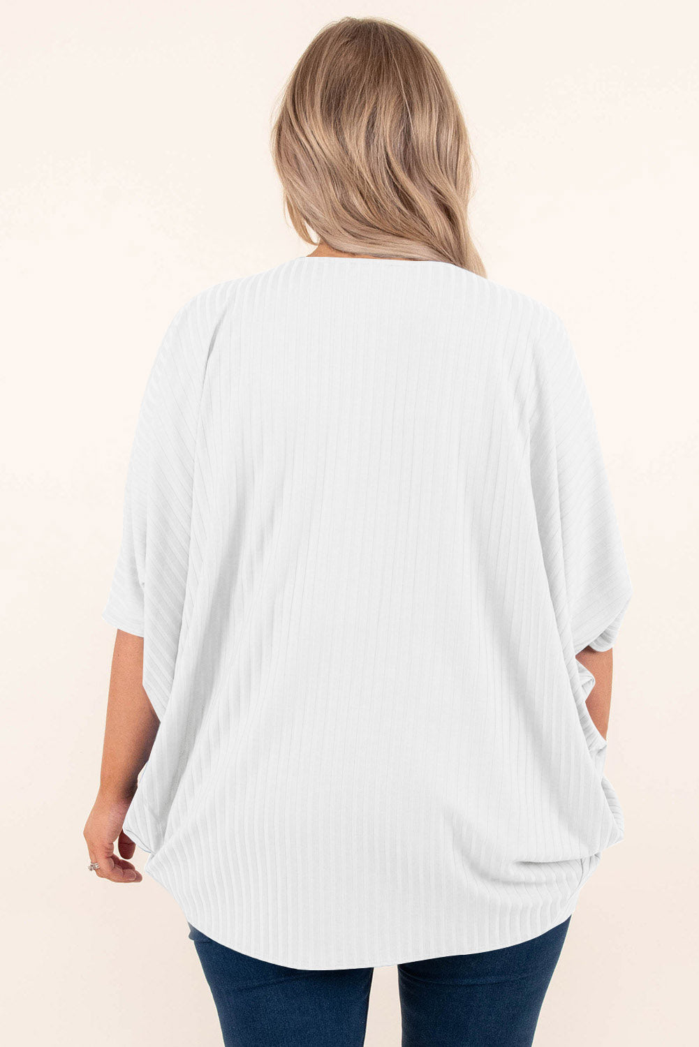 Plus Size Ribbed Cocoon Cover Up 