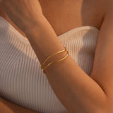 Minimalist Stainless Steel Cuff Bracelet 