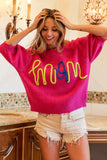 BiBi MOM Contrast Round Neck Sweater 