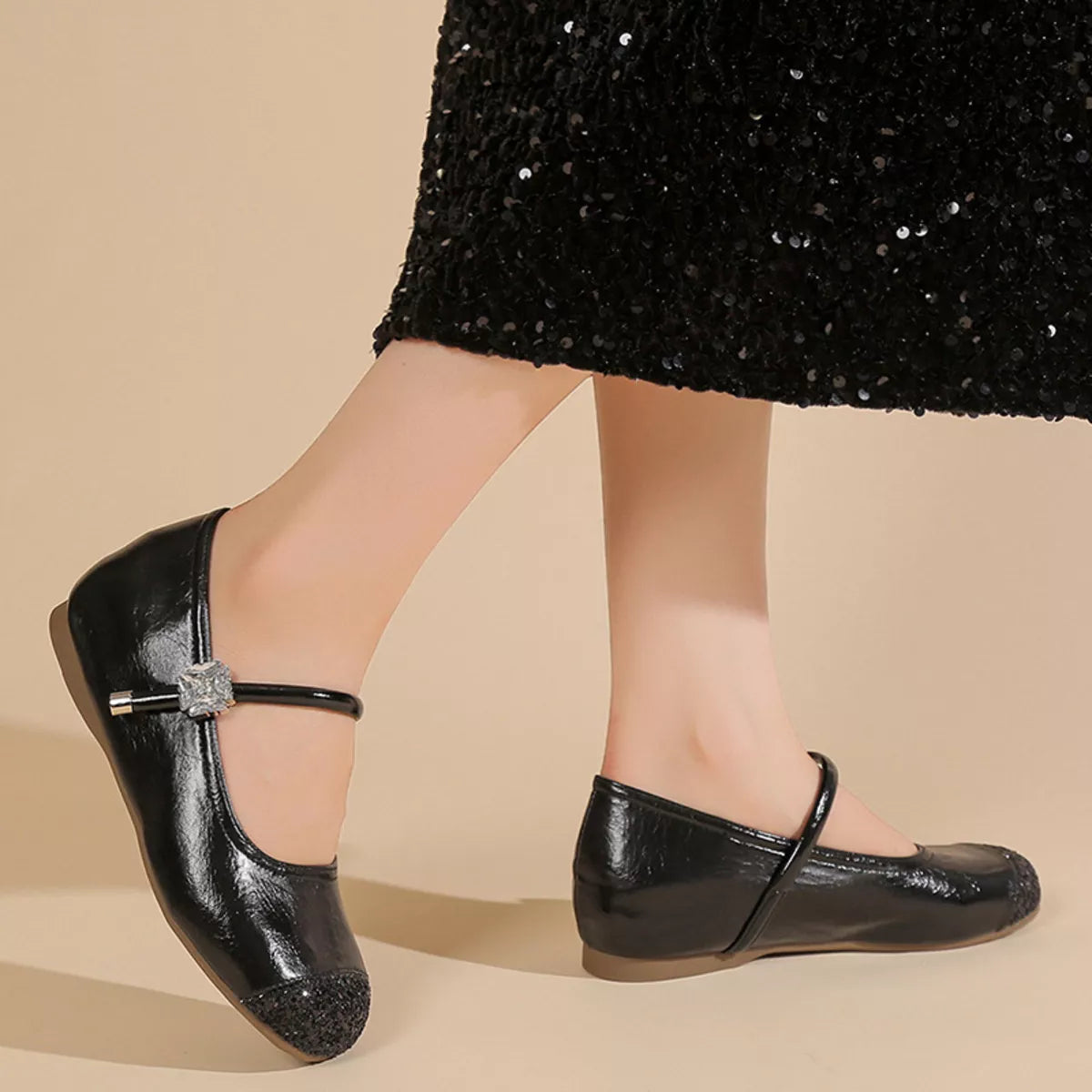 Round Toe Mary Jane Loafers 