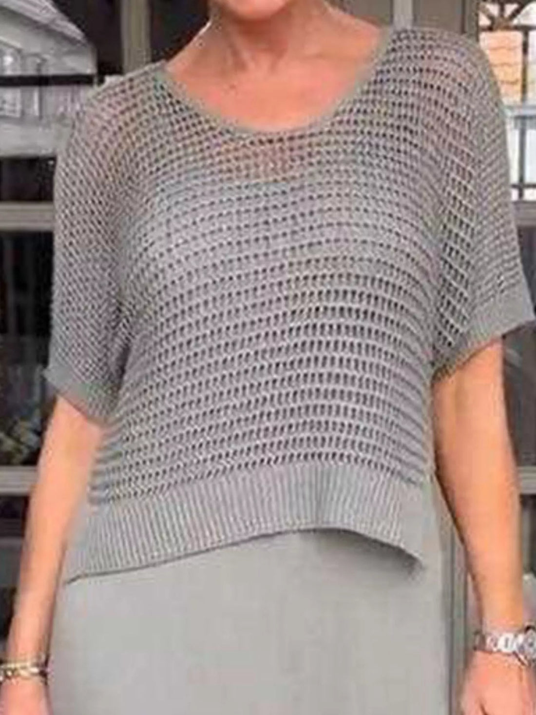 Full Size Openwork Knit Cover Up and Dress Set Plus Size Two Piece Dresses
