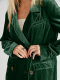 Lapel Collar Long Sleeve Blazer with Pockets 