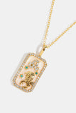 Rhinestone Constellation Pendant Copper Necklace 