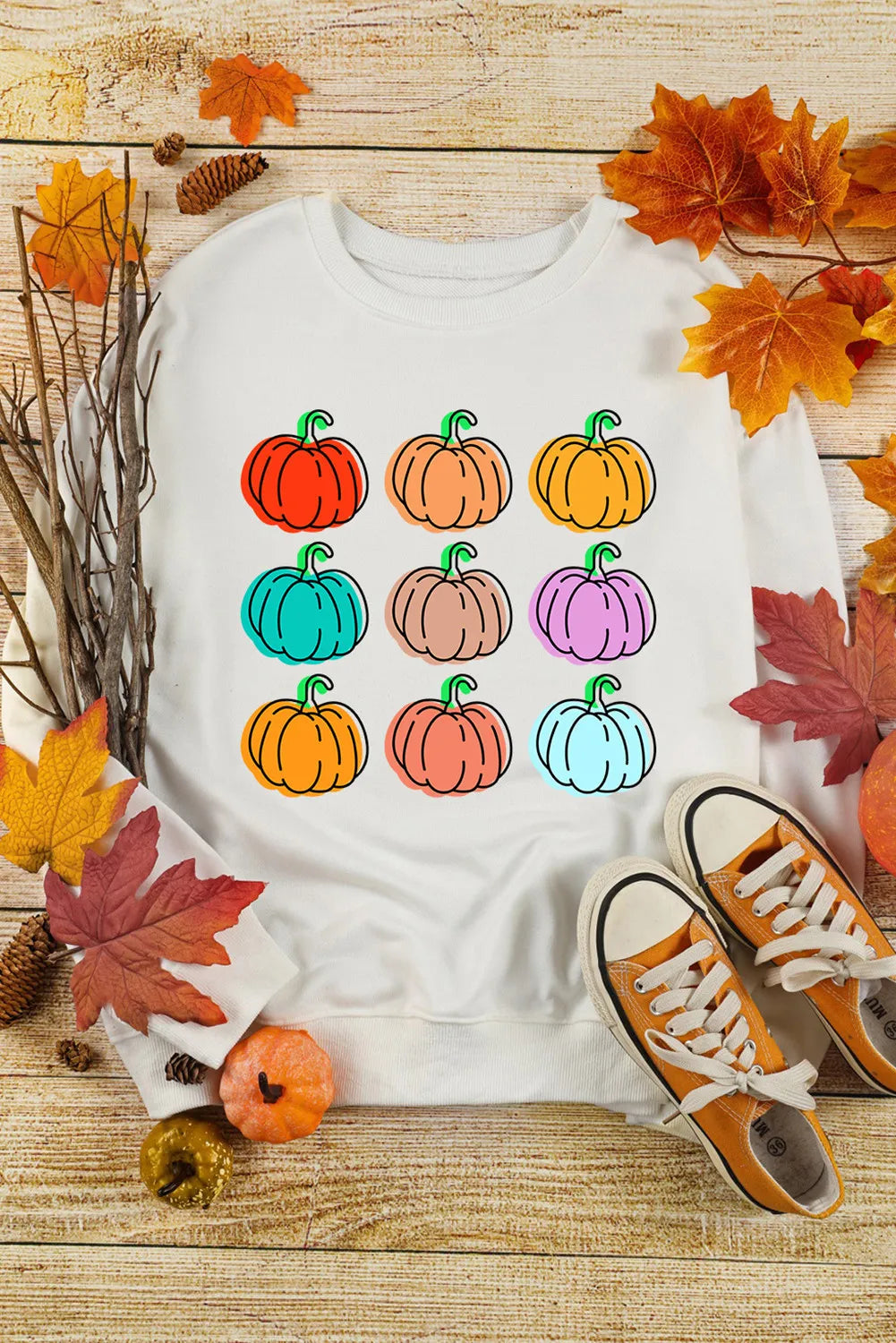 Pumpkin Graphic Long Sleeve Sweatshirt 