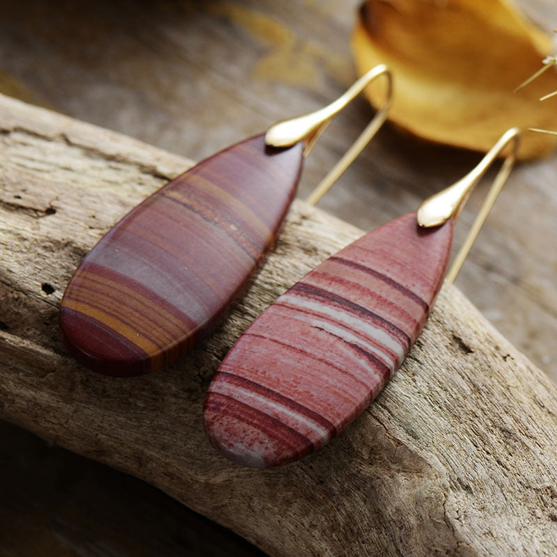 Natural Stone Waterdrop Shape Earrings 
