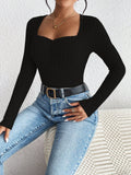 Honey Ribbed Long Sleeve T-Shirt 