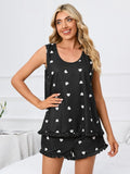 Heart Scoop Neck Tank and Shorts Lounge Set Lingerie & Nightwear