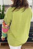 Plus Size Printed Round Neck Long Sleeve Sweatshirt 