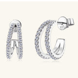 Moissanite 925 Sterling Silver C-Hoop Earrings 