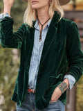 Pocketed Button Up Lapel Collar Blazer 