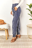 Perfee Geometric Print Tassel High-Rise Pants 