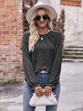 Mandy Long Flounce Sleeve Round Neck Blouse 