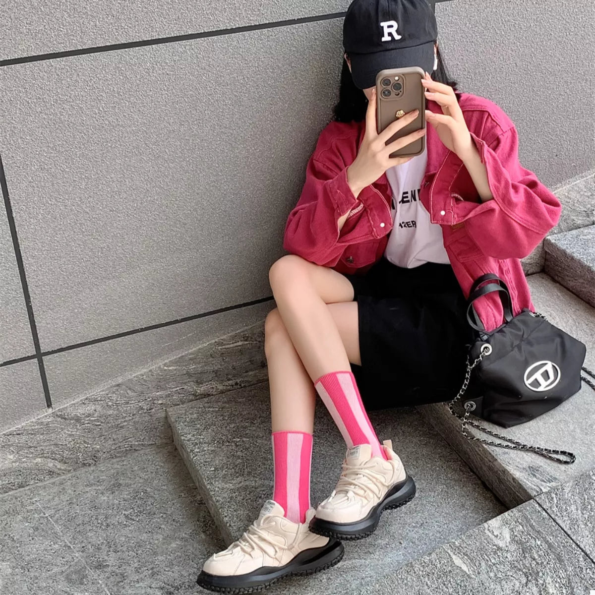 Contrast Striped Crew Socks Lingerie & Nightwear