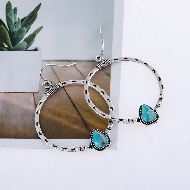 Artificial Turquoise Drop Earrings 