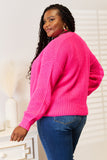 Woven Right Rib-Knit Open Front Drop Shoulder Cardigan 