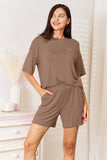 Basic Bae Full Size Soft Rayon Half Sleeve Top and Shorts Set 