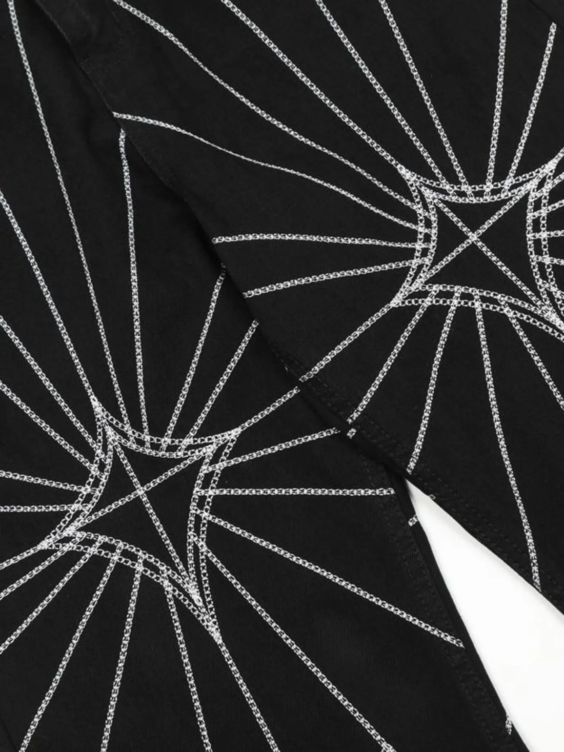 Men's Spider Web Embroidered Flared Jeans 