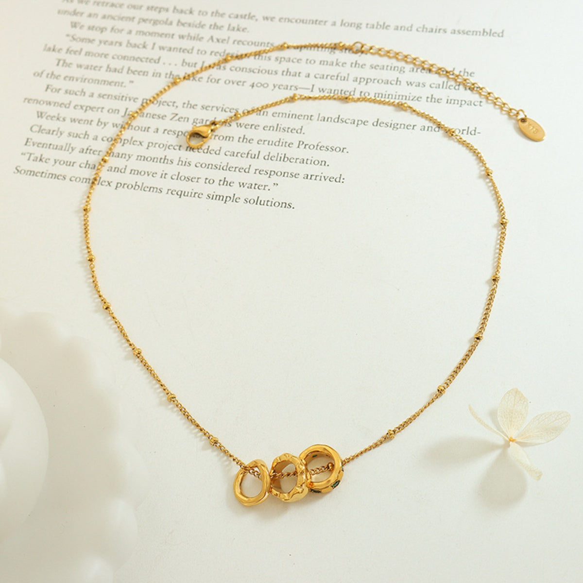 Titanium Steel Inlaid Zircon Pendant Necklace 