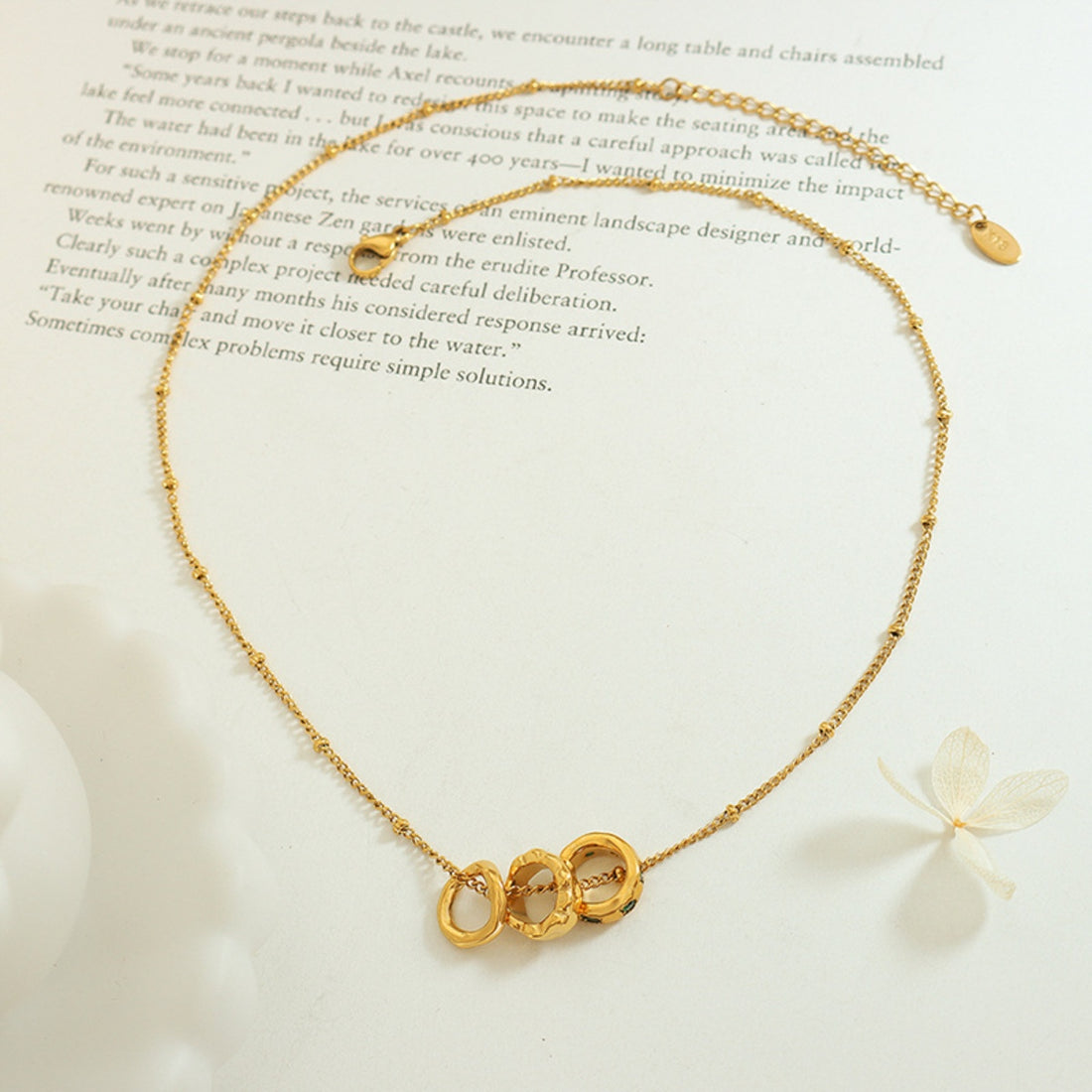 Titanium Steel Inlaid Zircon Pendant Necklace 