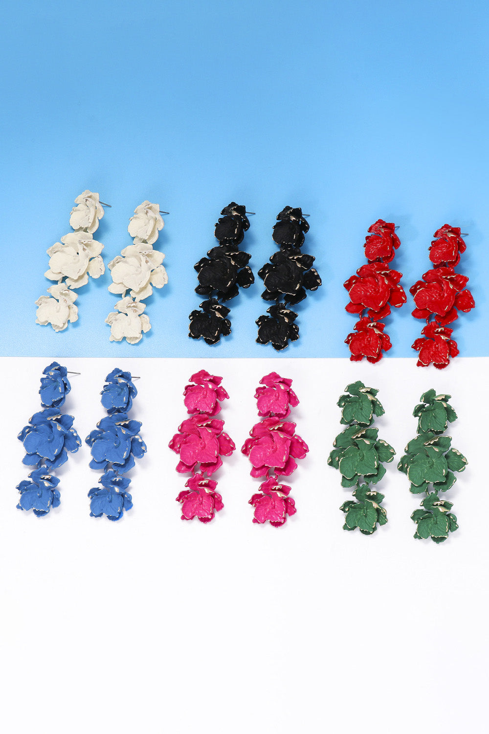 Flower Shape Zinc Alloy Dangle Earrings 