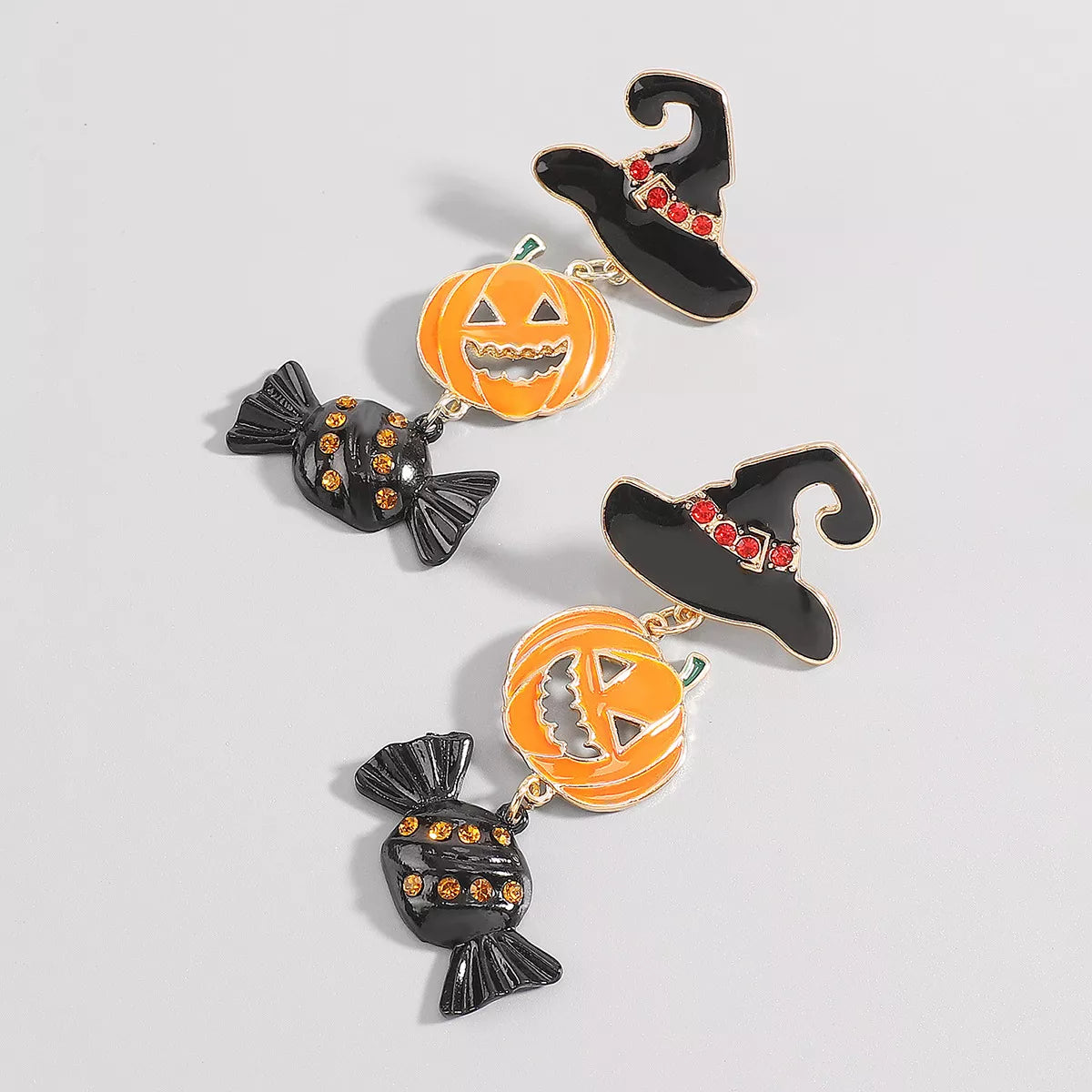 Halloween 18K Gold-Plated Alloy Pumpkin Earrings 