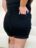 Judy Blue Full Size High Waist Tummy Control Cuffed Denim Shorts 