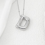 Copper Bubble Letter Pendant Necklace 