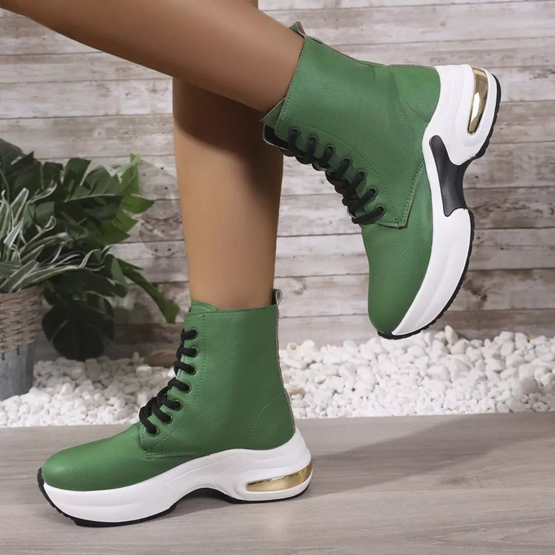 Lace Up Platform Ankle Boots 