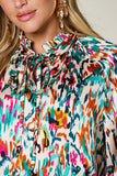 Double Take Full Size Printed Button Up Long Sleeve Shirt 