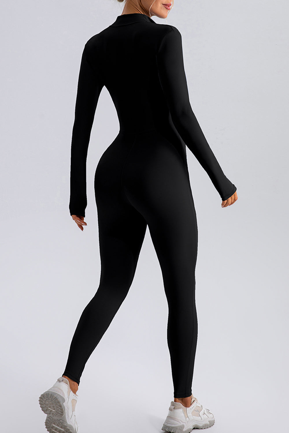 Half Zip Mock Neck Active Jumpsuit 