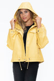 How Dare U Drawstring Hem PU Leather Zip Up Jacket 