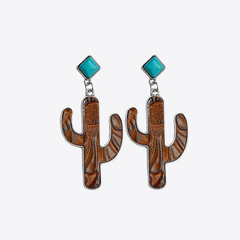 Turquoise Cactus Earrings 