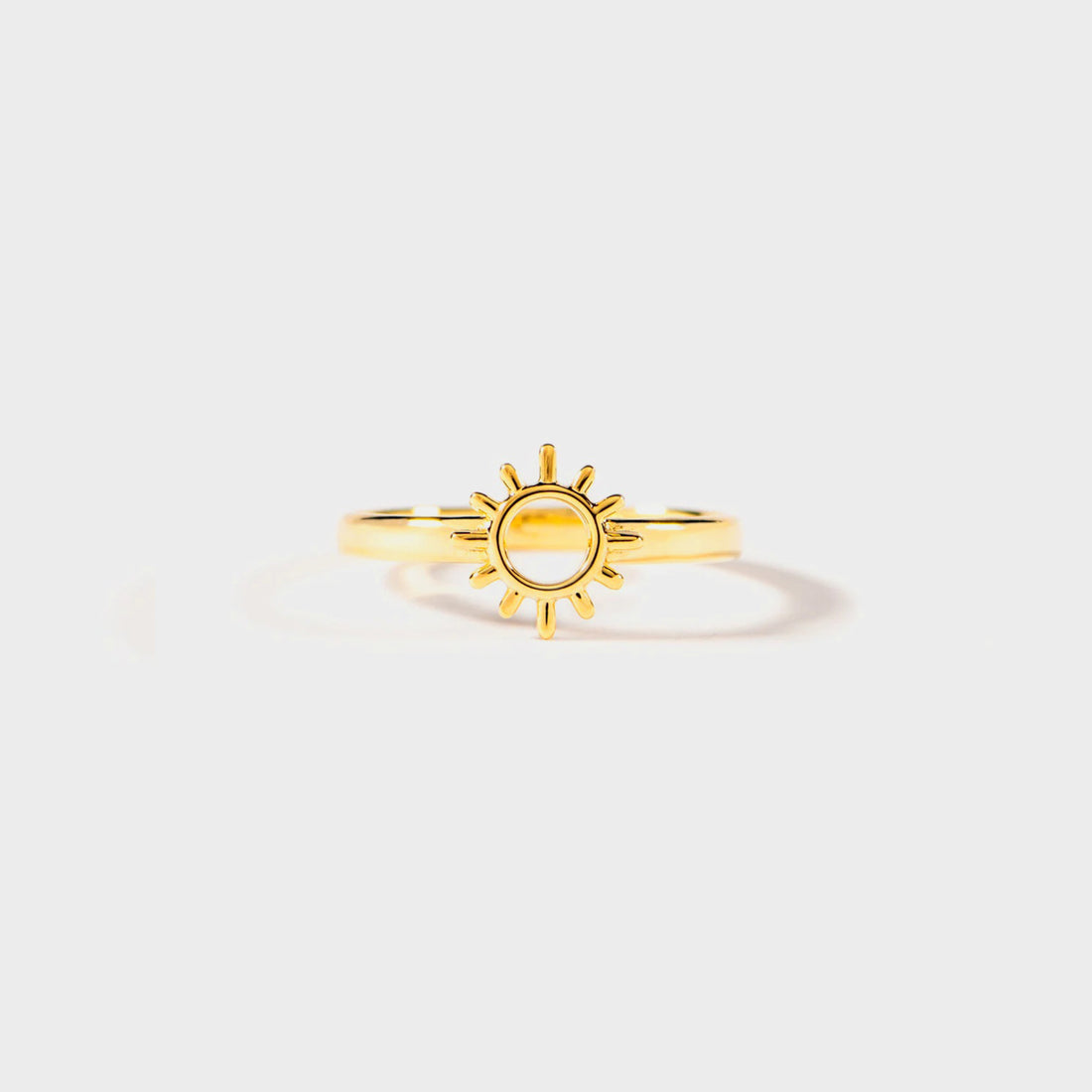 Sun Shape 18K Gold-Plated Ring 