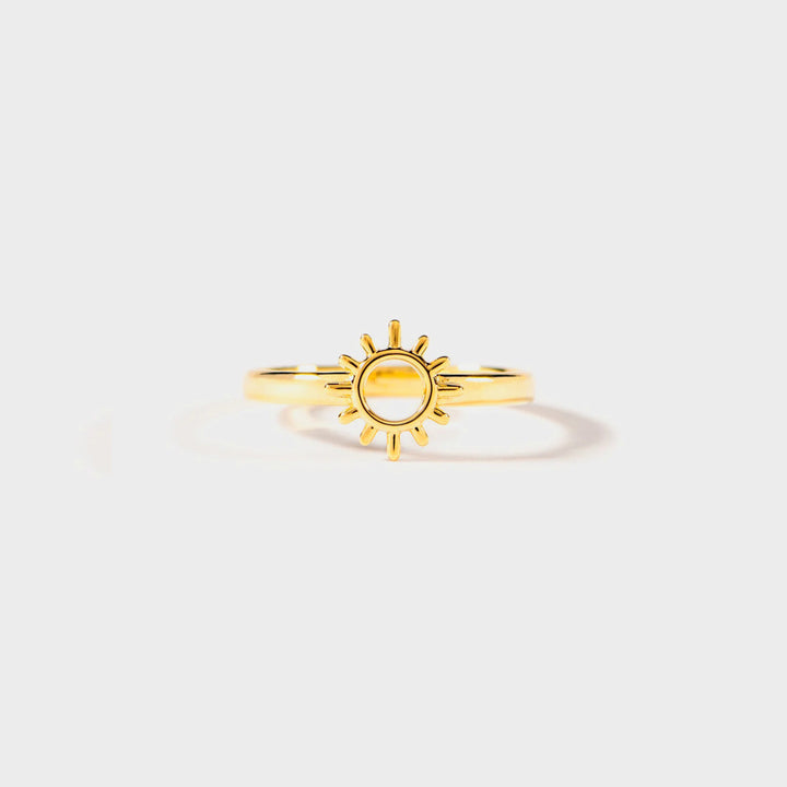 Sun Shape 18K Gold-Plated Ring 