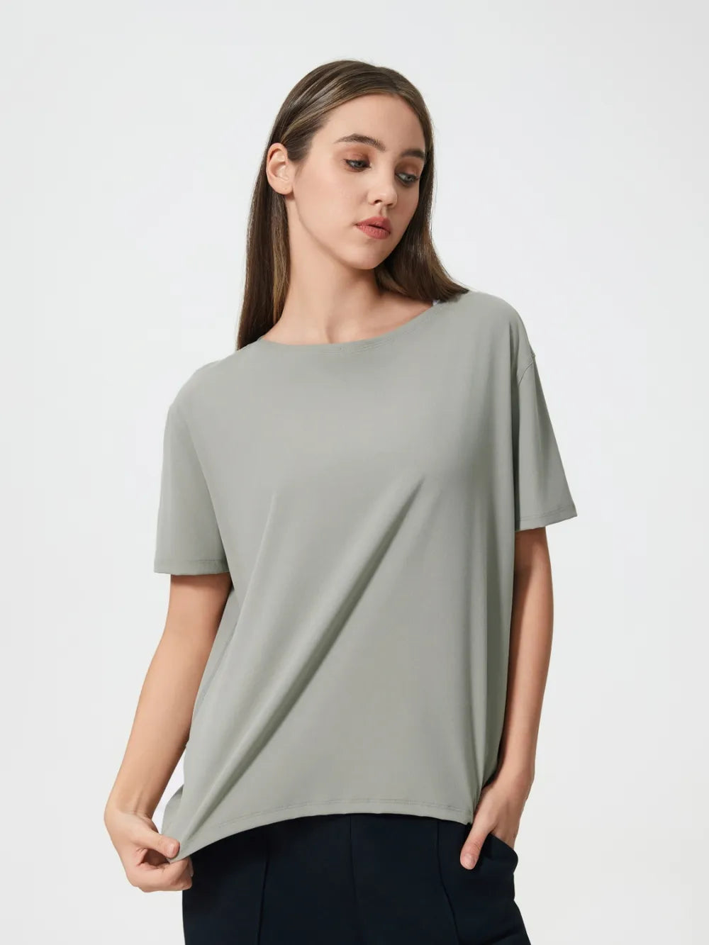 Millennia Round Neck Short Sleeve Active T-Shirt 