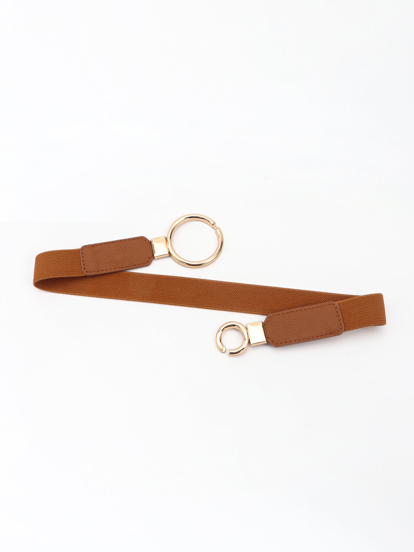 Double Ring Buckle Elastic PU Belt 
