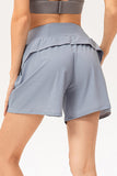 Pocketed Elastic Waist Active Shorts 