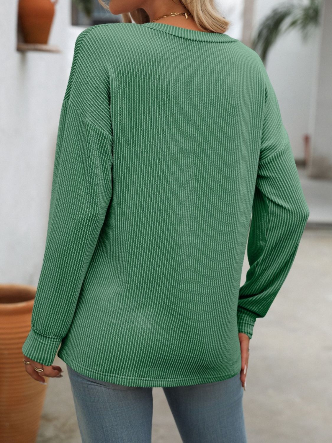 Mandy V-Neck Long Sleeve T-Shirt 